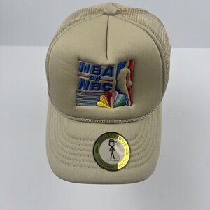 NBA On NBC Basketball Mesh Retro Trucker SnapBack (Khaki) The Hat People